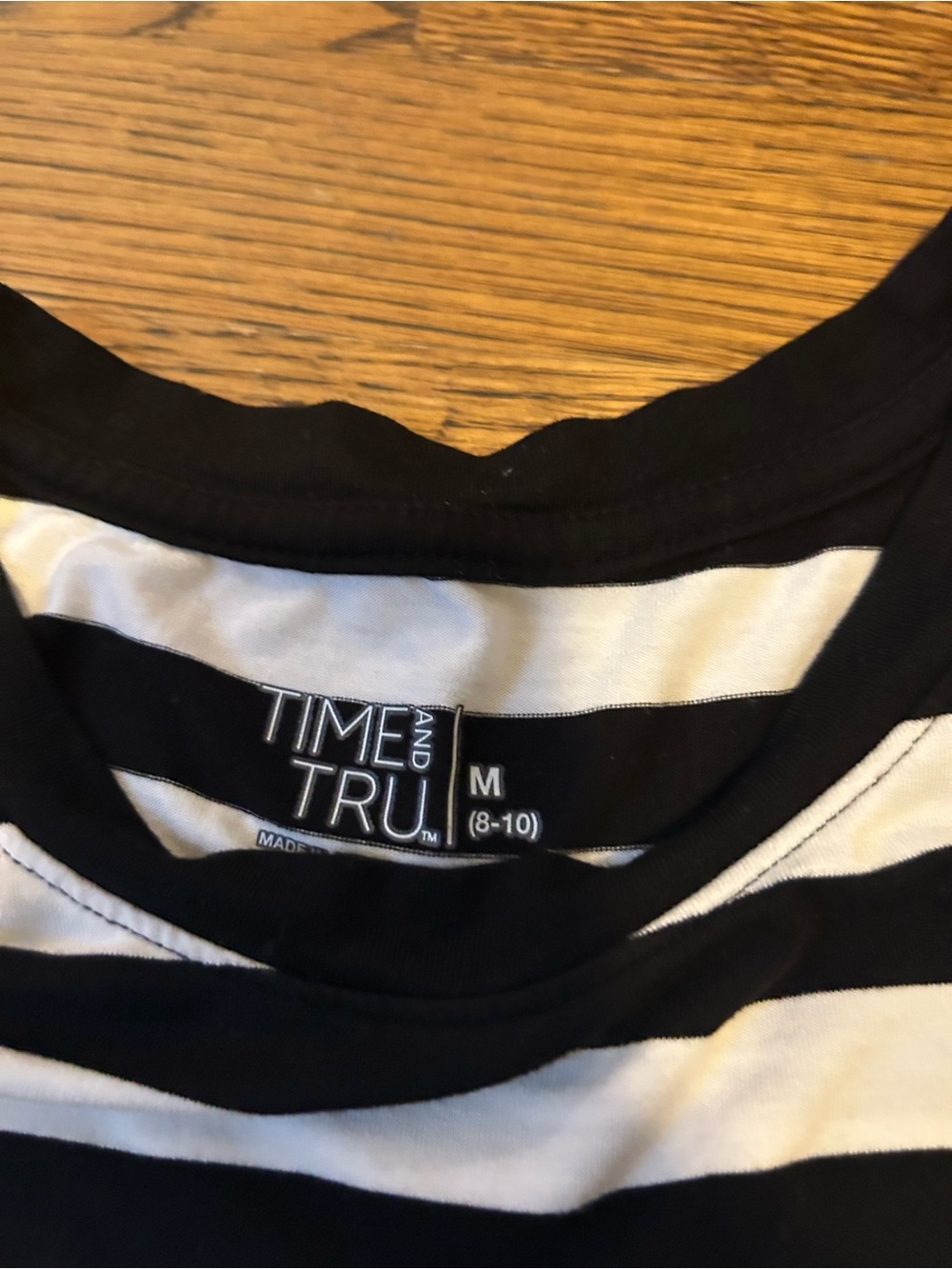 Striped Black & White Sleeveless Mini Dress - Picture 6 of 10